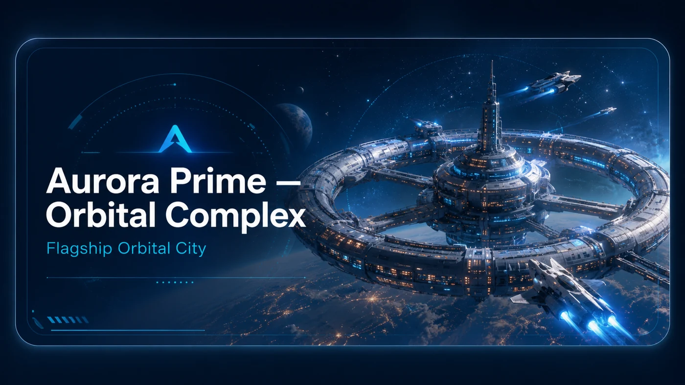 Aurora Prime orbital complex isometric overview