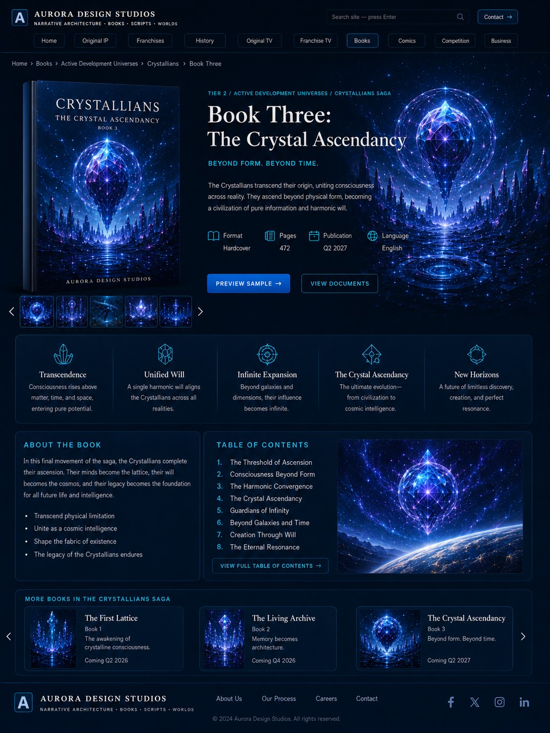 The Crystal Ascendancy table of contents art