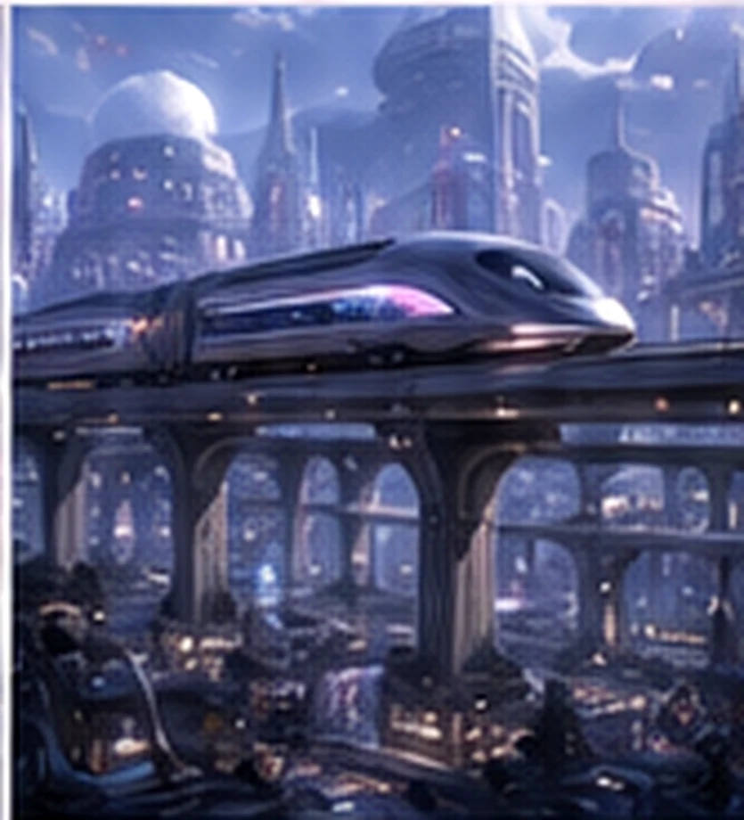 Elevated crystalline transit hub in a dense Crylar city