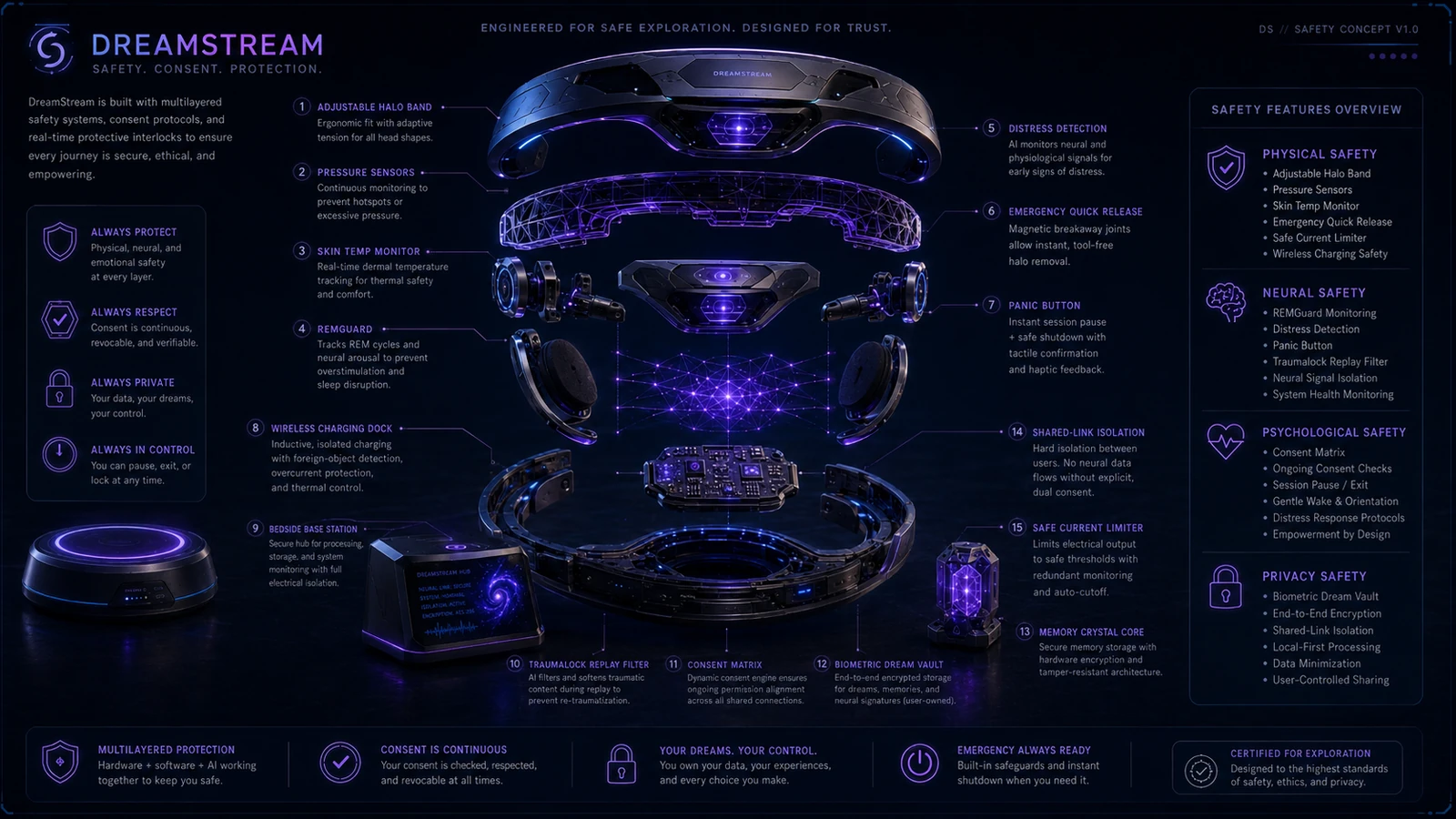 DreamStream safety architecture schematic