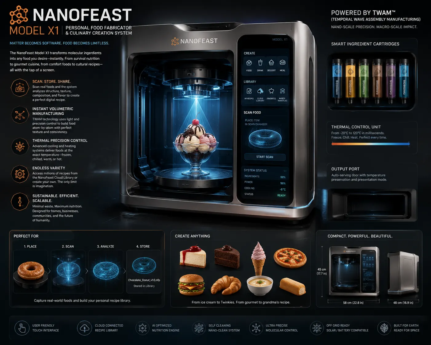 NanoFeast Model X1 personal food fabricator