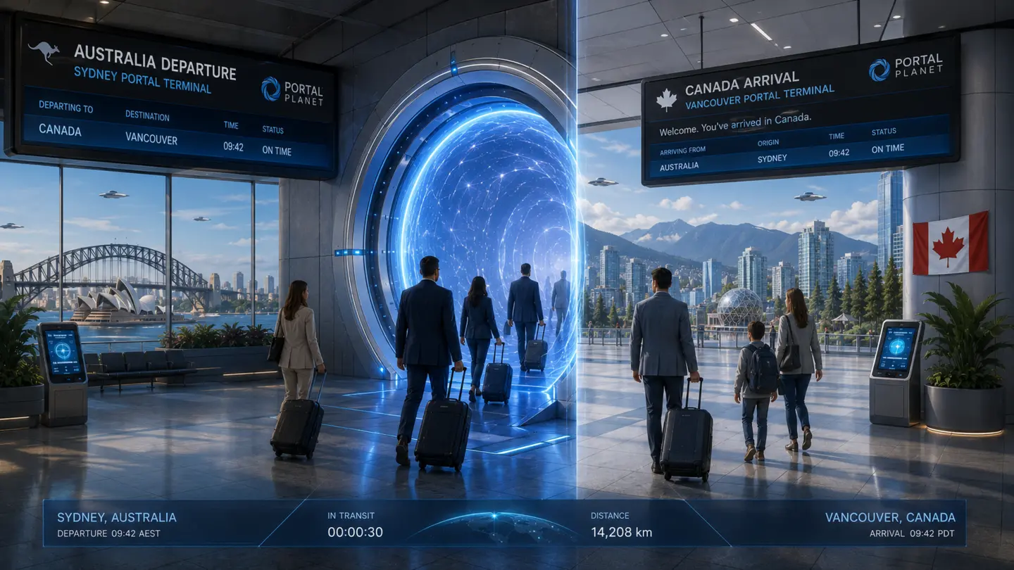 Concept terminal connecting Sydney and Vancouver