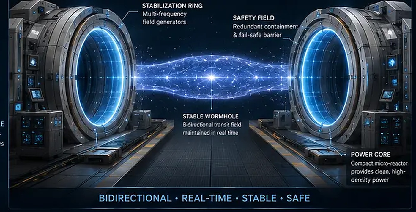 Bidirectional portal transit-field concept